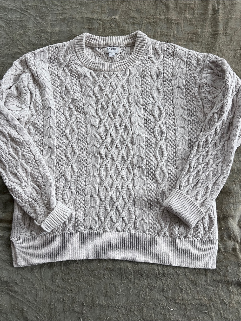 J. Crew Women’s Cable Knit Cozy Cotton Sweater Size M Old Money Capsule Wardrobe